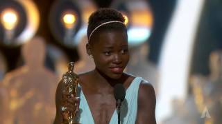 Lupita Nyongo winning Best Supporting Actress  86th Oscars 2014 [upl. by Idroj]