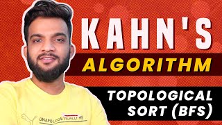 G22 Kahns Algorithm  Topological Sort Algorithm  BFS [upl. by Notniw]