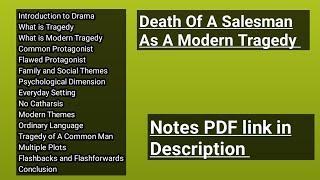 Death of a salesman as a Modern TragedytragedyNotes PDF link in Descriptionstudywitharish [upl. by Felicia902]