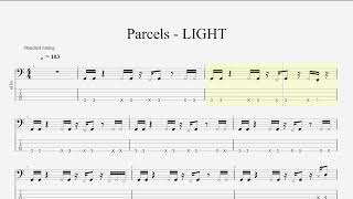 Parcels  LIGHT Bass Tabs [upl. by Appleby750]