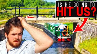 INSANELY RISKY Narrowboat Manoeuvring on The Ancient River Wey  457 [upl. by Akfir737]