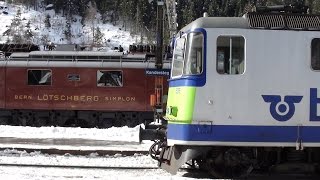 Bahnverkehr in Frutigen und Kandersteg mit SBB Messzug und ex SF DRS Wagen [upl. by Marylinda]