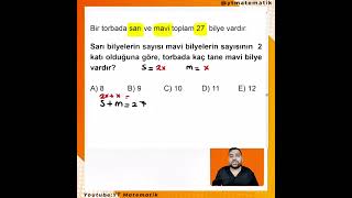 Sayı Problemleri Tip 1 Soru yksmatematik [upl. by Athenian]