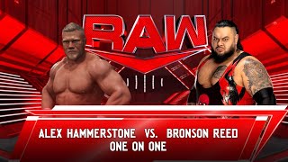 WWE RAW Alex Hammerstone vs Bronston Reed WWE2K24 [upl. by Hsevahb]