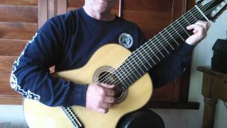 Silvius Weiss Allemande Sonata SW11 on 10string guitar [upl. by Ahseret979]