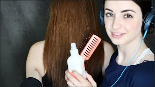 ASMR Wet to Dry  Relaxing Hair Brushing Blowdrying Straightening [upl. by Faydra]