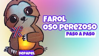 Cómo hacer un farol de oso perezoso 🦥 Farol con cartón reciclado [upl. by Hildick]