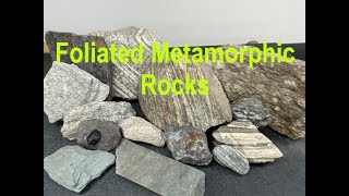 Rock Identification with Willsey Foliated Metamorphic Rocks  Slate Phyllite Schist and Gneiss [upl. by Romo]