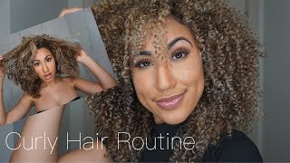 My Curly Hair Routine Before amp After [upl. by Enerual]