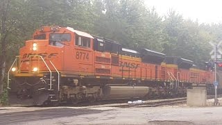 BNSF 8774 SD70ACe Leads Coal Train Near Peoria IL [upl. by Xanthus458]