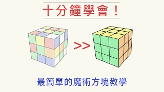 【魔術方塊教學1】 十分鐘就能學會，復原3x3竟然這麼容易？ 快速破解並不難！  雙公式基本解  一小時學盲解 [upl. by Macrae558]