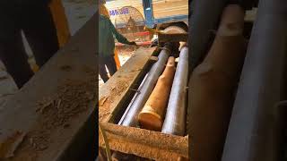 The process of cutting logs into veneer [upl. by Rondi325]