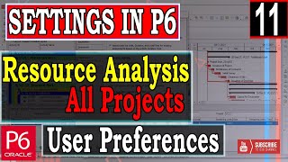 Resource Analysis in user preferences  settings in Primavera P6  All Projects Closed  Explained [upl. by Aitnecserc]