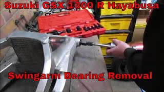 Suzuki Hayabusa  Part 45  Replacing Swing Arm Bearings [upl. by Ellehctim147]