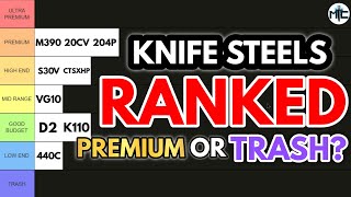 Knife Steels RANKED 2024 Premium Or TRASH [upl. by Alleuol36]