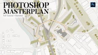 Updated How to Render Master PlanSite Plan Architecture in Photoshop [upl. by Assila]