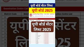 Up board 10th 12th Centre List 2025  Up Board Centre List Kab Aayegi  UPMSP Centre List 202425 [upl. by Goodden]