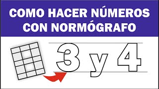 COMO HACER LOS NUMEROS 3 Y 4 CON UN NORMOGRAFO U OCHO PARA TUS ROTULACIONES ROTULOS [upl. by Ahseik]