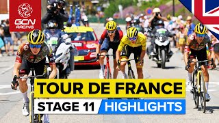 Vingagaard Cracks Pogačar To Take Yellow  Tour De France 2022 Stage 11 Highlights [upl. by Hedvig]