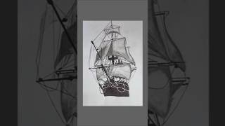 Realistic Boat drawing in charcoal pencil art music drawing [upl. by Esaj]