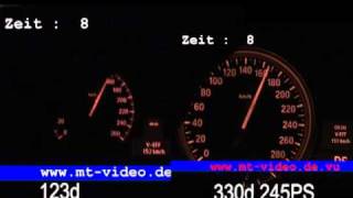 E92 330d 245PS  E81 123d  100200 kmh [upl. by Ahcsas]