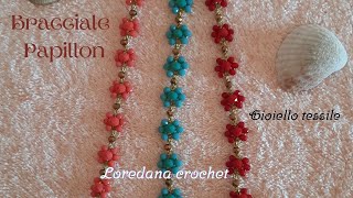 🎀BRACCIALE UNCINETTO PAPILLON🎀GIOIELLO TESSILE🎀FILATO GIOIELLO SANBEST ALIEXPRESS🦋LOREDANA CROCHET🦋 [upl. by Arnuad166]