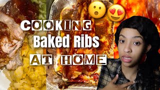 HOW TO COOK BAKED RIBS MASHED POTATOES MACARONI amp CHEESE❗️ HOME🏠 [upl. by Gavrilla509]