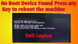 No Boot Device Found in Dell LaptopComputerPXEE61Media test failurecheck Cable [upl. by Riebling]