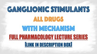 Ganglionic Stimulants  MechanismClassification of drugs with mnemonics  Pharmacology Drugs series [upl. by Neicul]