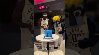 Pascal Siakam Takes on Pacers Mascot Boomer in Bounce Connect 4 [upl. by Roby]