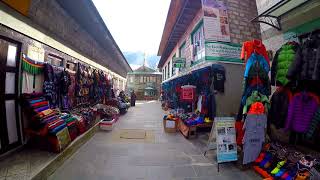 Walkthrough Namche Bazaar Nepal Gimbal smooth footage with ambient sounds [upl. by Aneger]