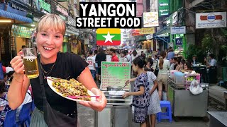 Ultimate Street Food Tour in YANGON MYANMAR 🇲🇲 best Burmese food [upl. by Einnel416]