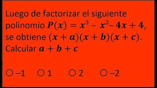 Simulacro admisión PUCP 2024  Problema sobre factorización de polinomios y método de Ruffini [upl. by Teyut]