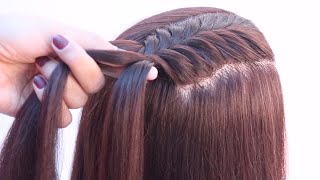 4 pretty open hairstyle for party  fishtail braid  two bun hairstyle  front dutch braid hairstyle [upl. by Annoiek]