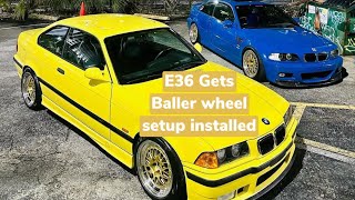 E36 Gets Baller Wheel Setup [upl. by Wenonah886]