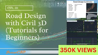 Road Design with Autodesk AutoCAD Civil 3D  Tutorial for Beginners [upl. by Assyli]