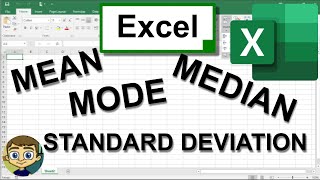 Calculate Mean Median Mode and Standard Deviation in Excel [upl. by Arbmahs]