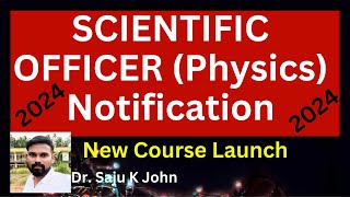 Scientific Officer 2024 Notification Course Launch [upl. by Morrie]