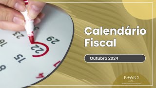 Outubro 2024  Calendário  agenda fiscal [upl. by Accber]