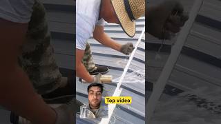 Metal roof foaming process good tools and shorts foryou tiktok [upl. by Fritzie]