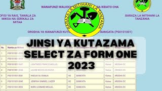 WALIOCHANGULIWA KIDATO CHA KWANZA  2023 FORM ONE SELECTION 2023 MAJINA YOTE HAPA [upl. by Aiksa833]