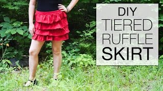 How to Sew a Tiered Ruffle Skirt  DIY Tutorial [upl. by Nerte]