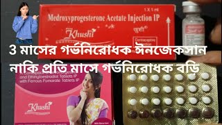 Contraceptive injection 3 months khusi injectiondepo provera injection সব তথ্য সহজ বাংলা ভাষায় [upl. by Eintirb]