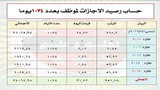 طريقة حساب رصيد إجازات حميع الموظفين [upl. by Arnaud172]