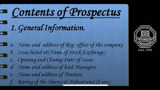 Prospectus amp Its Contents [upl. by Atkinson]