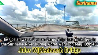 Sunken Ship from WW2 Under Jules Wijdenbosch Bridge Suriname River [upl. by Ellevehs68]