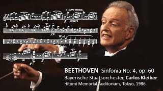 BEETHOVEN Symphony No 4 op 60  Bayerische Staatsorchester Carlos Kleiber  Tokyo 1986 [upl. by Soutor]