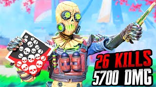 SOLO OCTANE amp 26 KILLS  5700 DAMAGE WAS INCREDIBLE Apex Legends Gameplay Season 20 [upl. by Varion]