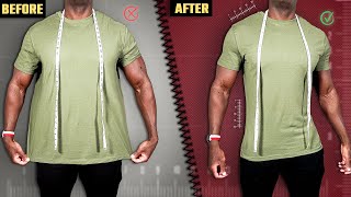 How To Make ANY TShirt Slim Fit EASY TUTORIAL [upl. by Lesab]