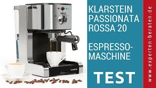 ► Unboxing und TestVideo der Espressomaschine „Passionata Rossa 20“ von Klarstein auf Deutsch ☑ [upl. by Simetra]